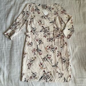 H&M Cream Floral Long Sleeve Dress